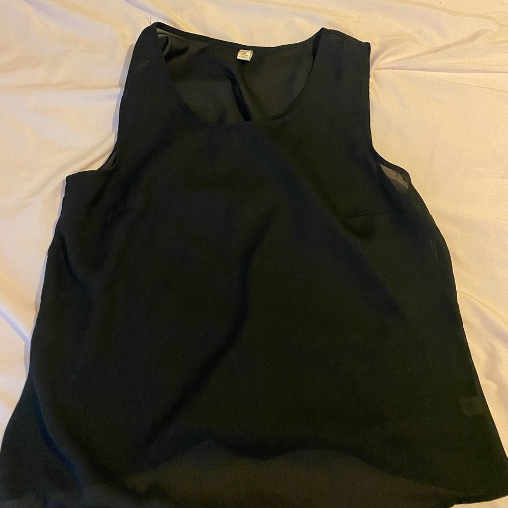 Black sheer tank top